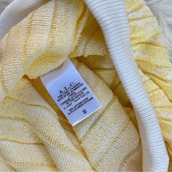 New A.L.C knit cotton pleated Butter yellow midi skirt - Picture 5 of 5